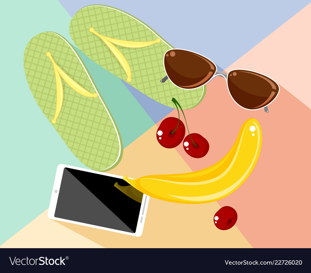 Set of beach objects