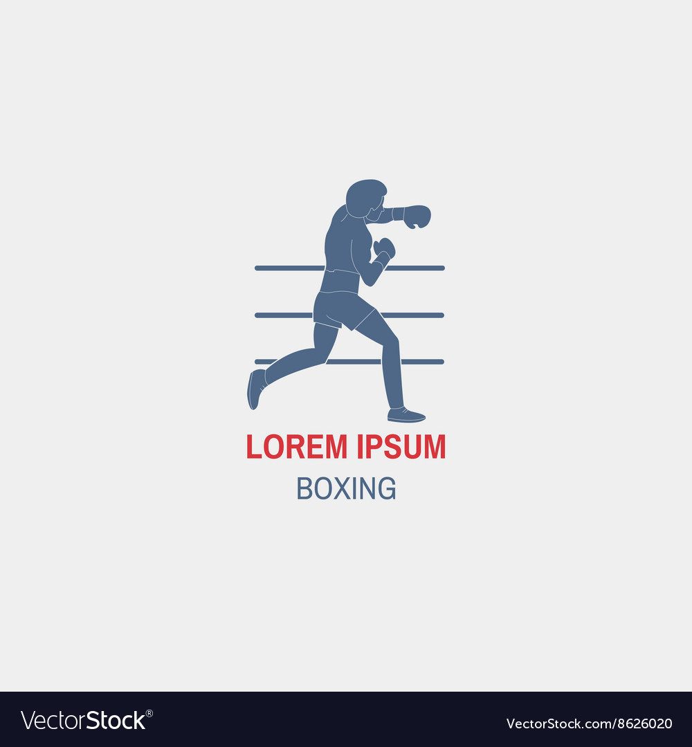 silhouette of a boxer with gloves boxing vector image