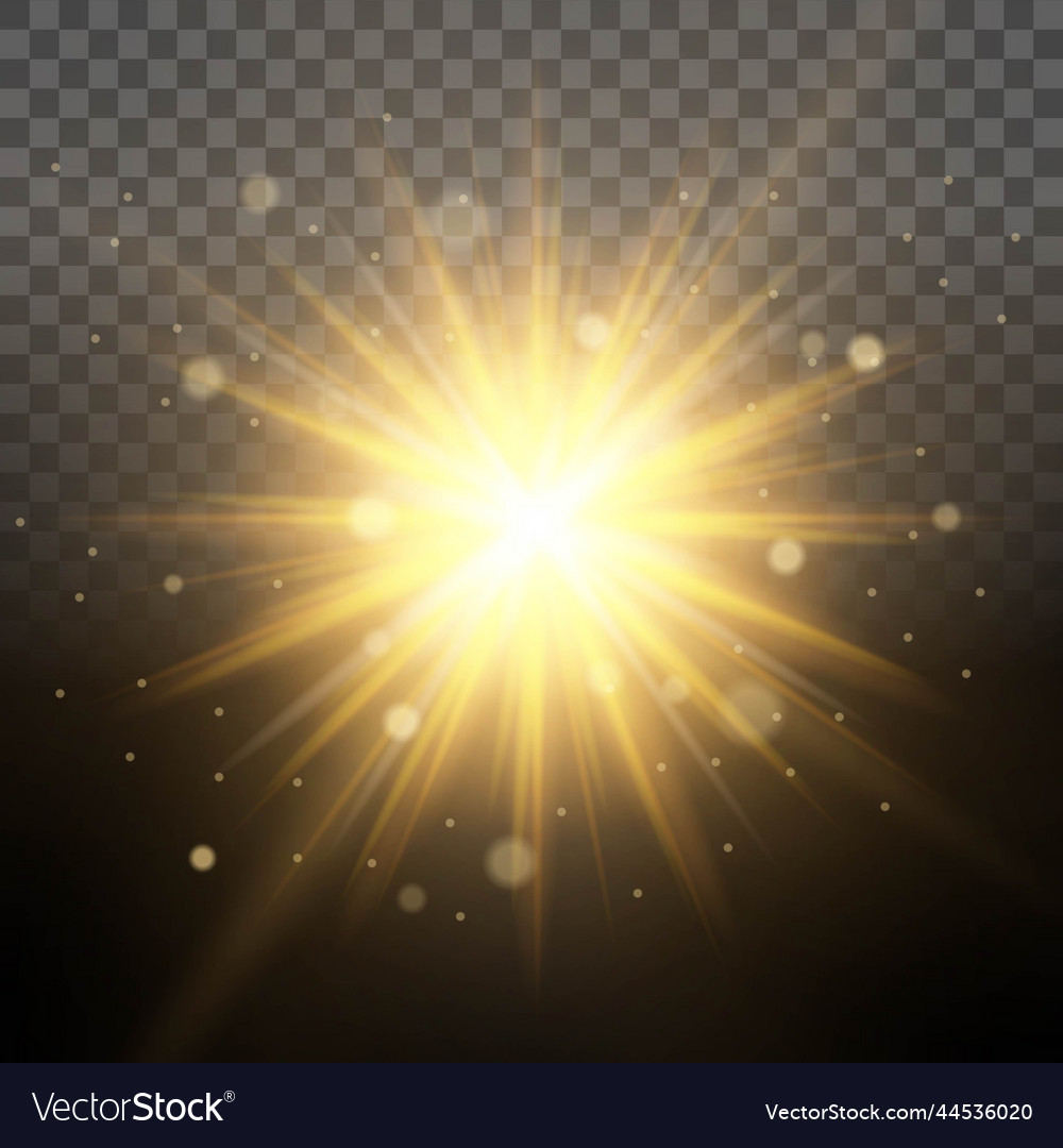 Solar illumination simulation of dawn shining Vector Image