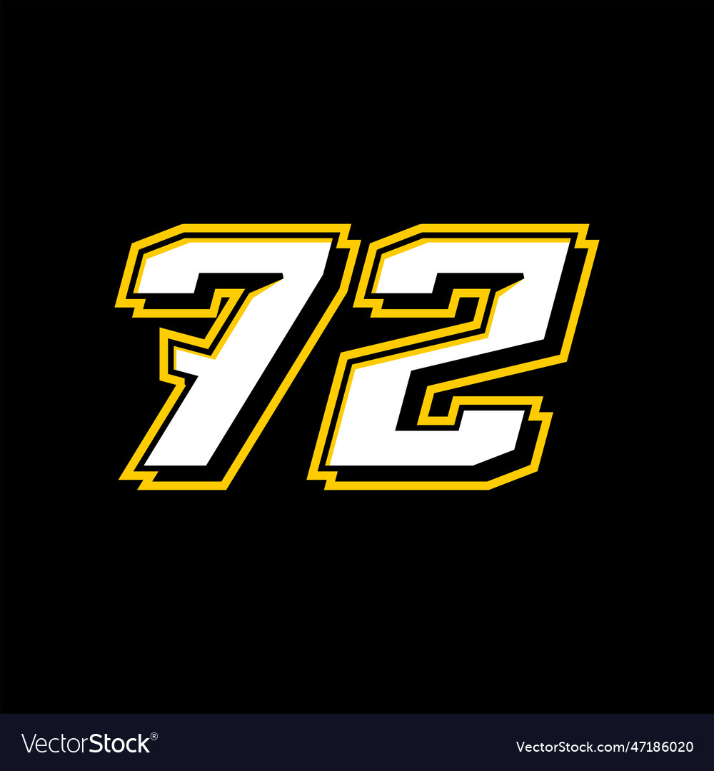 Sport racing number template 72