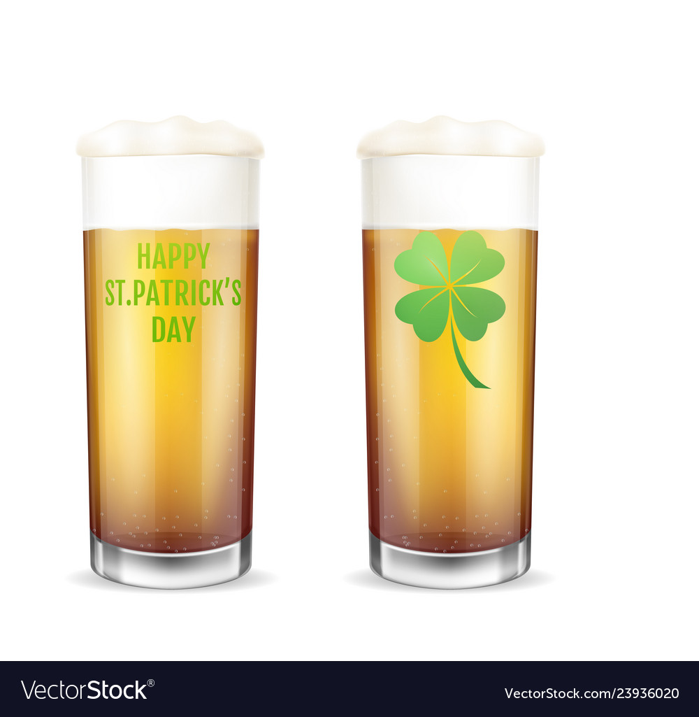 St patricks day concept realistisch beer set vector image St patricks day concept realistisch beer set