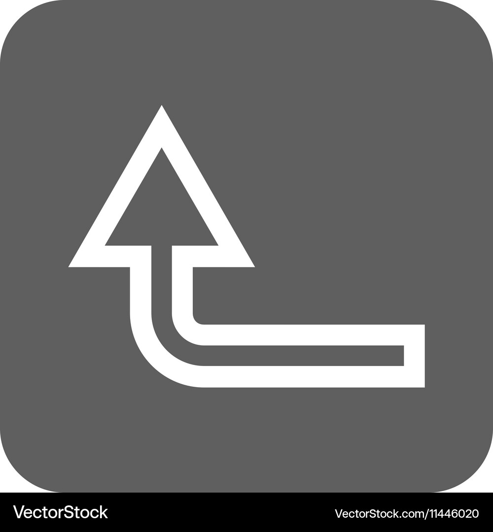 Turn up flat squared icon Royalty Free Vector Image