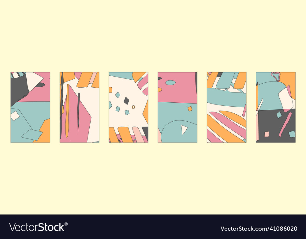 Vertical isolated background set 6 in 1 abstract vector image Vertical isolated background set 6 in 1 abstract