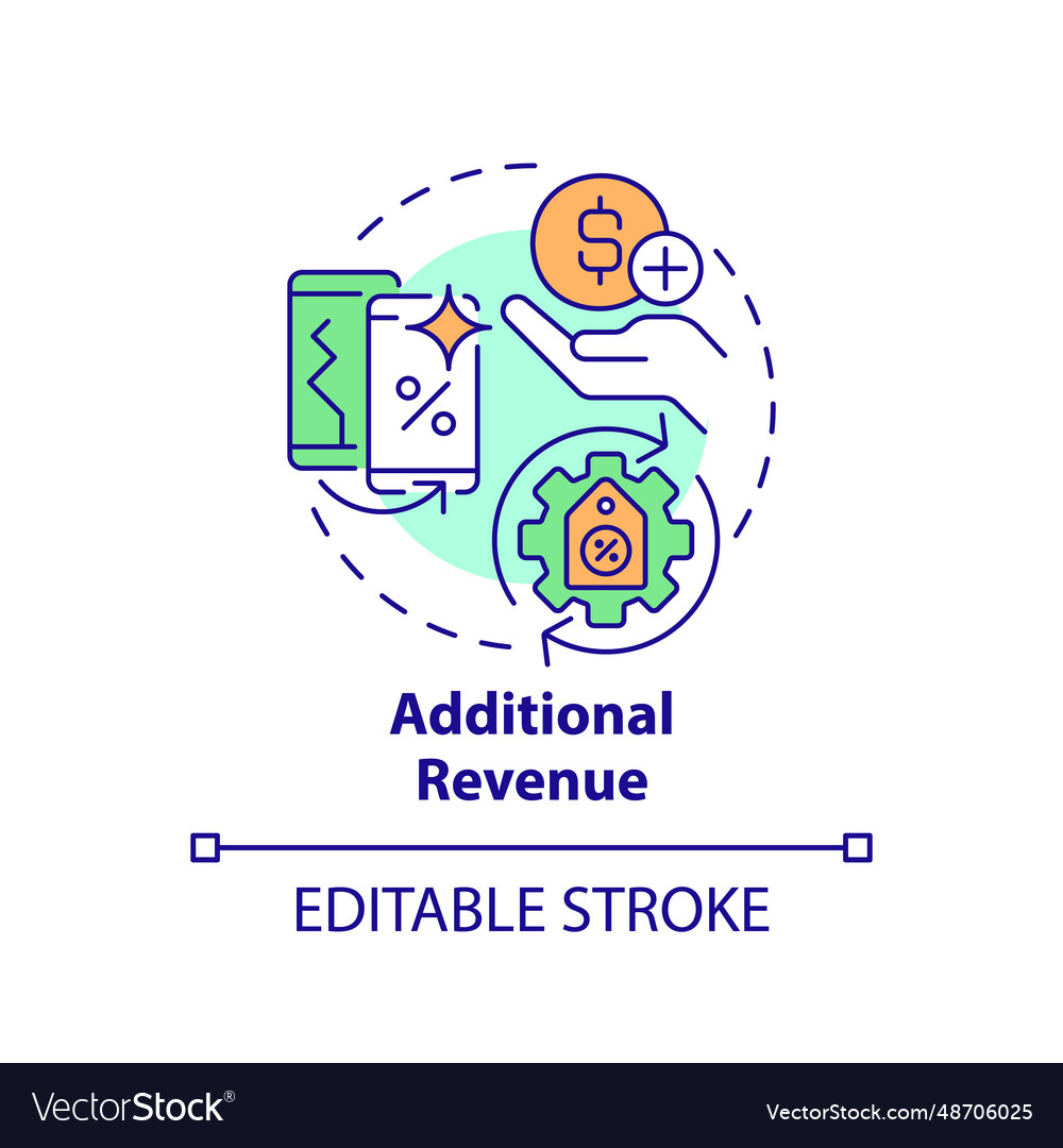 2d colorful thin linear icon additional revenue vector image 2d colorful thin linear icon additional revenue