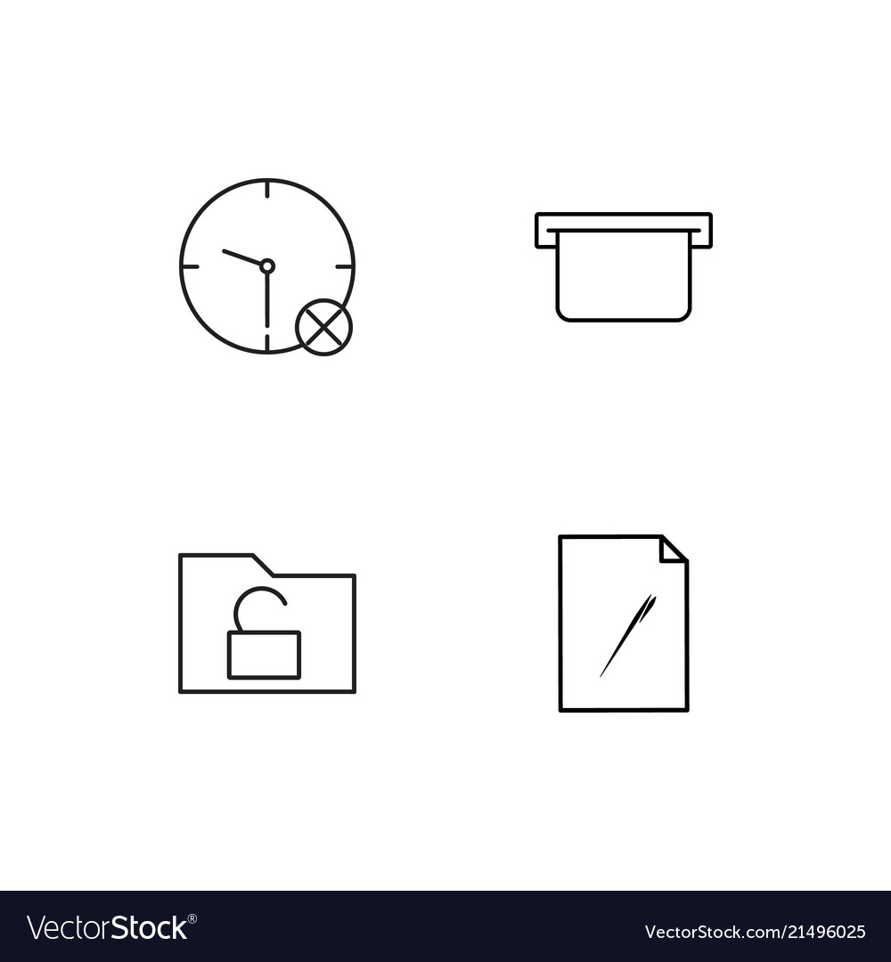 Banking linear icons set simple outline