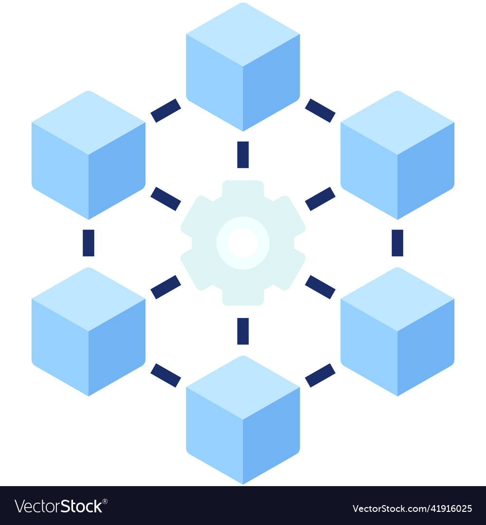 Blockhain network icon blockchain related