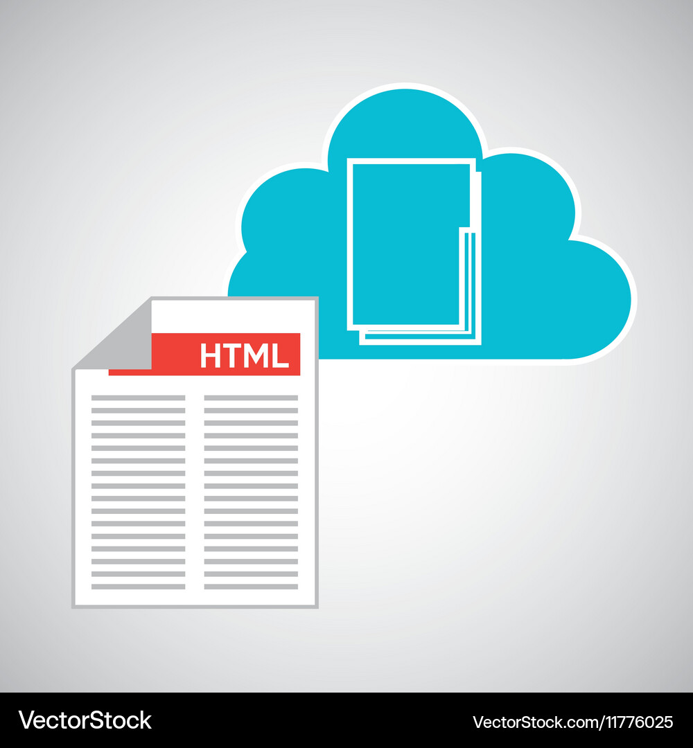 Cloud technology web language document Royalty Free Vector