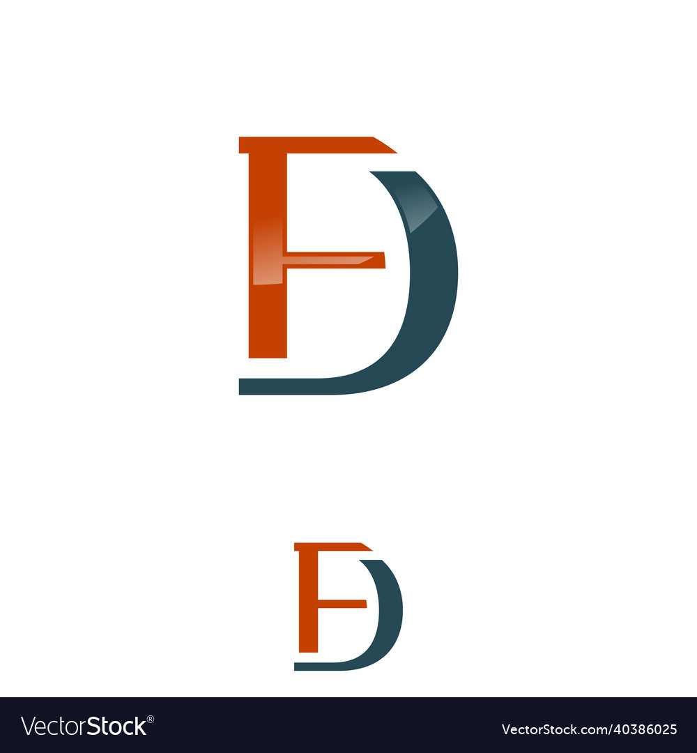 Fd f d letter logo design Royalty Free Vector Image