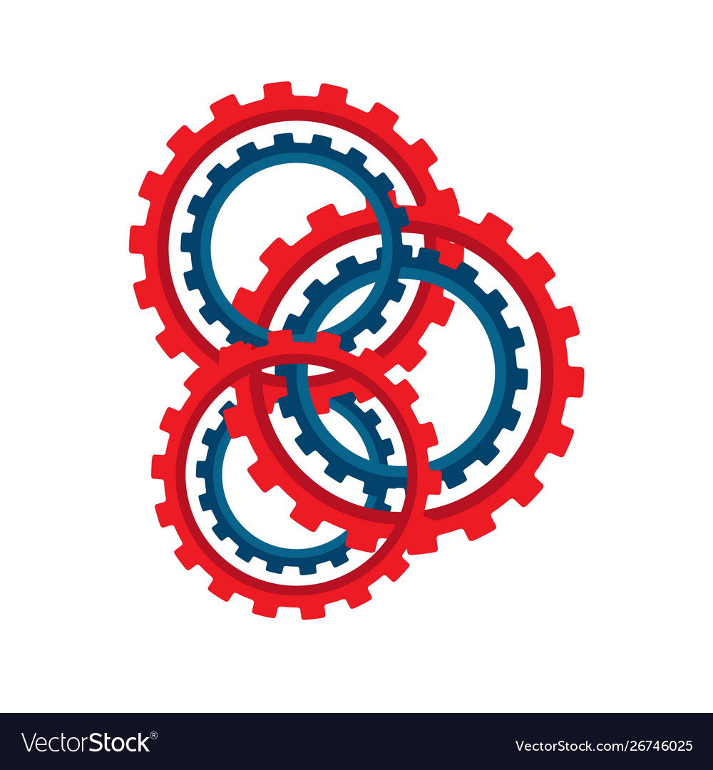 Gears and cogs logo design icon Royalty Free Vector Image