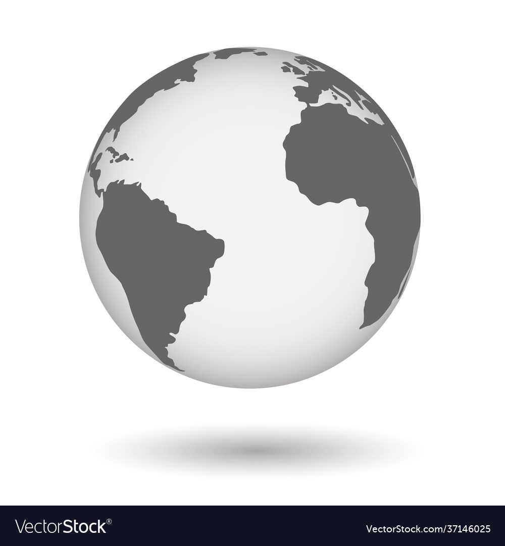 Globe shape in realistic style with shadow vector image Globe shape in realistic style with shadow