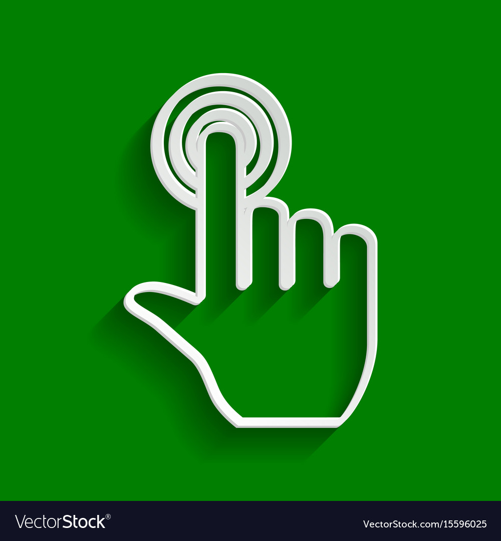 Hand click on button paper whitish icon