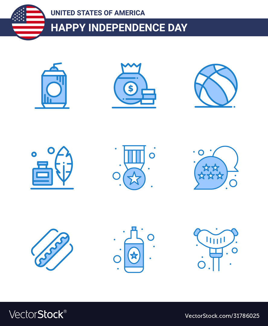 Happy independence day 9 blues icon pack for web