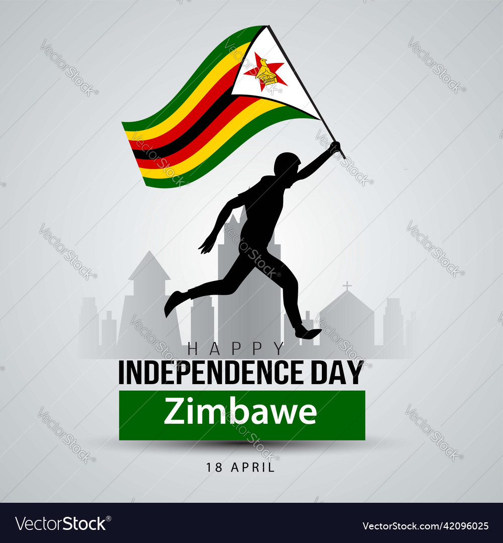 Happy india independence day zimbabwe template Vector Image