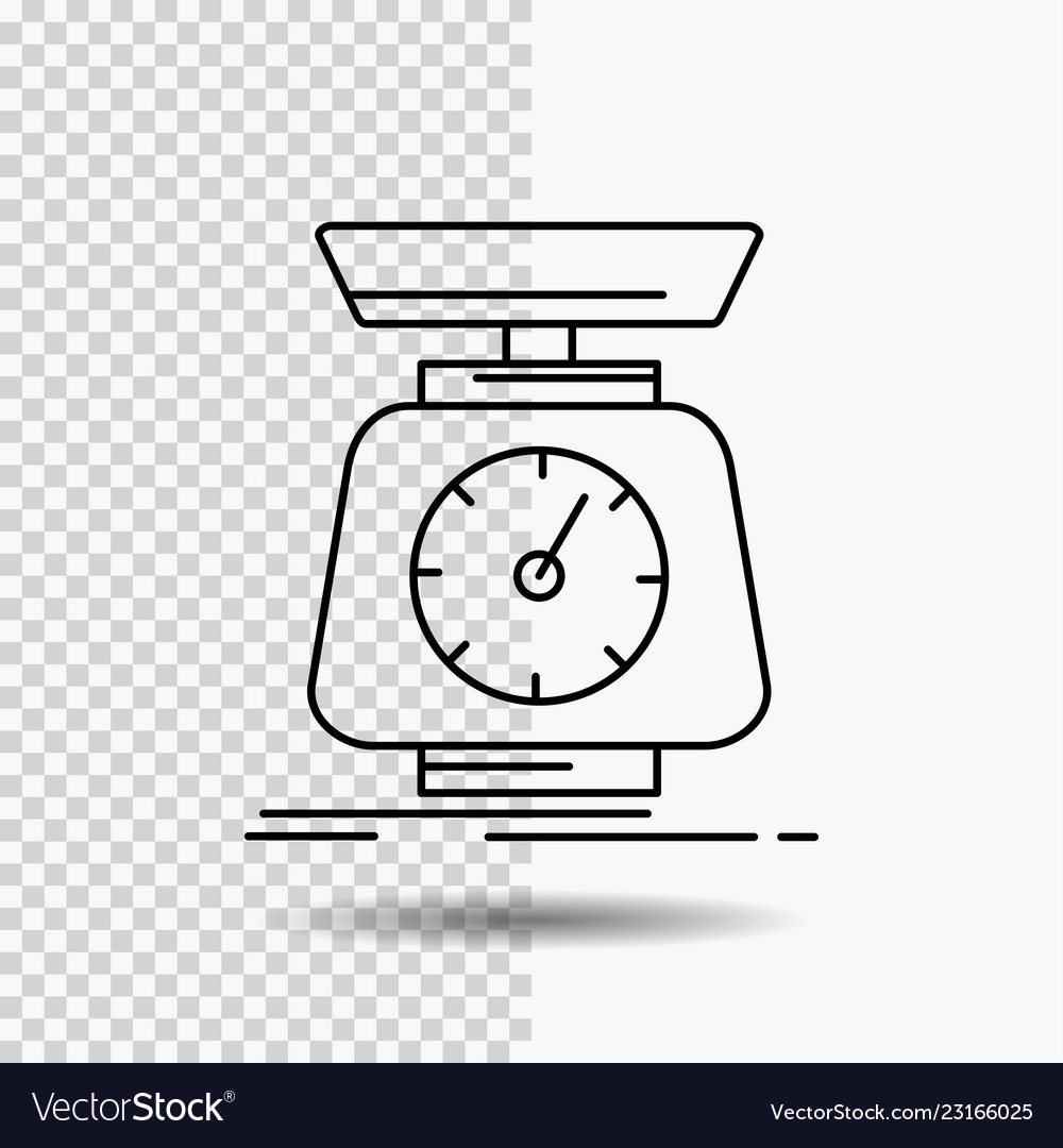 Implementation mass scale scales volume line icon vector image Implementation mass scale scales volume line icon