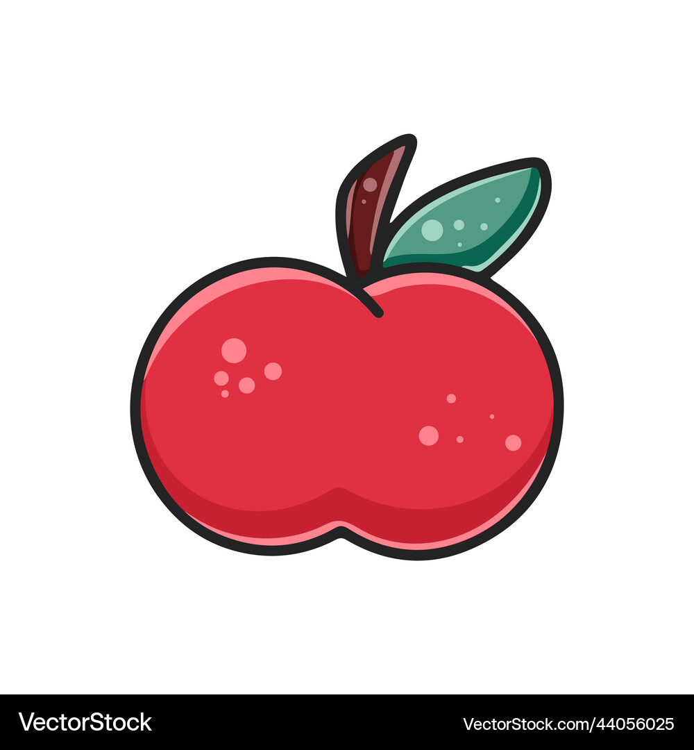 Juicy red apple clipart Royalty Free Vector Image