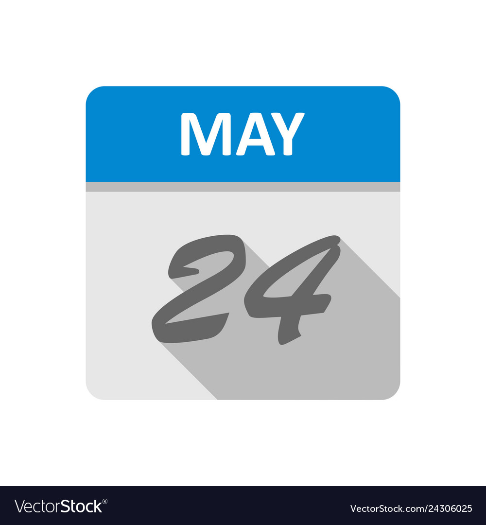 May 24th date on a single day calendar Royalty Free Vector