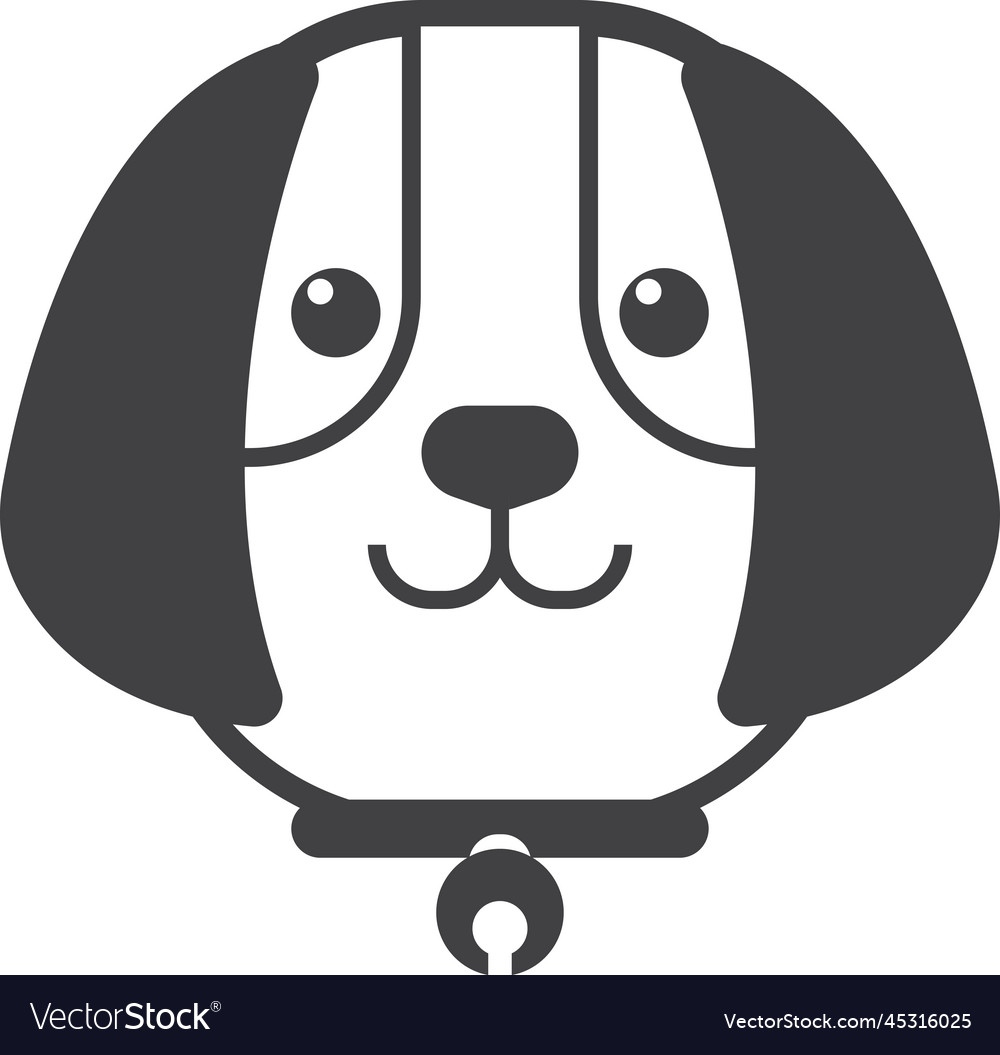 Puppy with collar in minimal style Vector Image Puppy with collar in minimal style