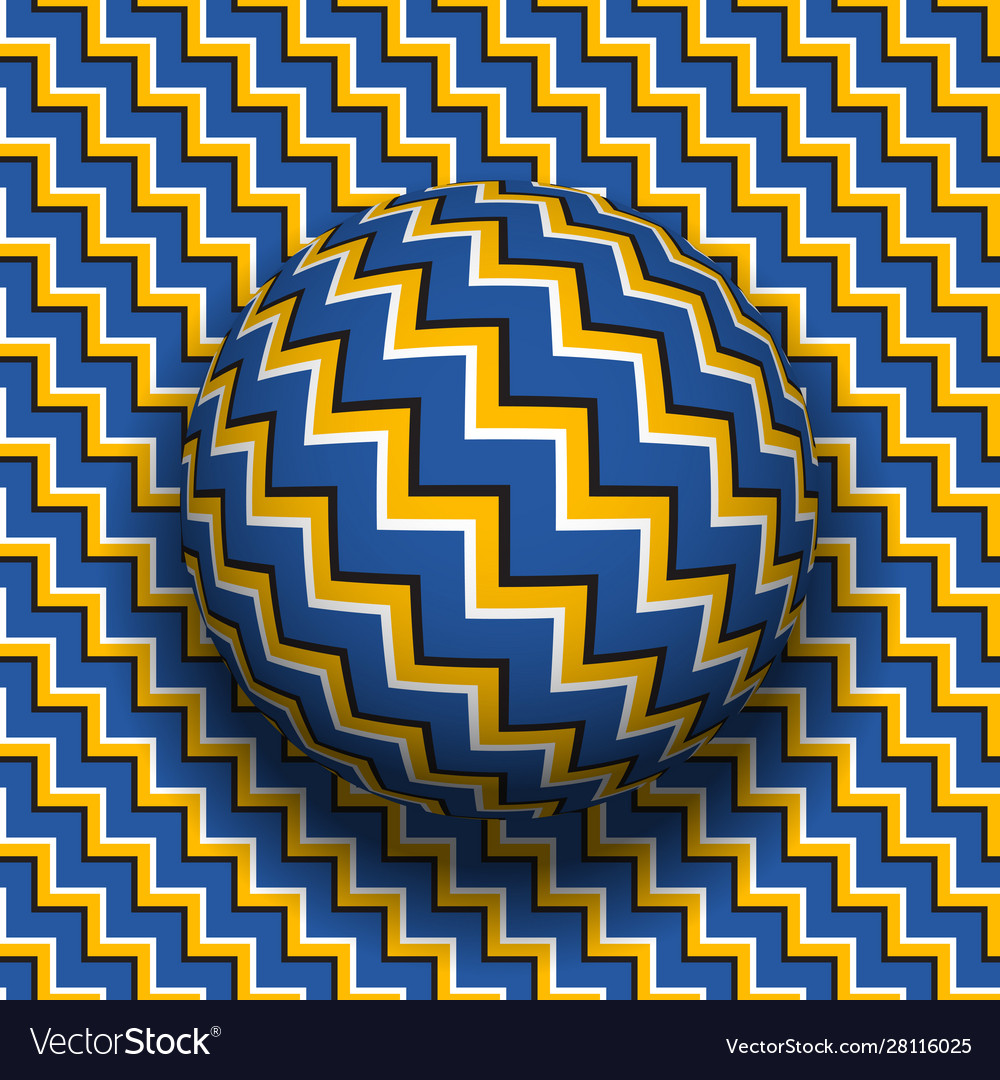 Rotating sphere zigzag stripes pattern