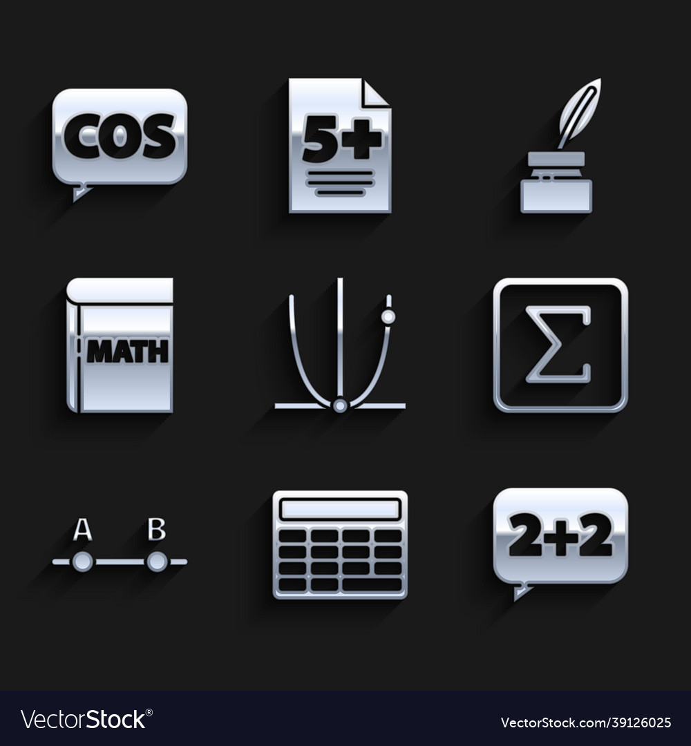 Set graph schedule chart diagram calculator vector image Set graph schedule chart diagram calculator