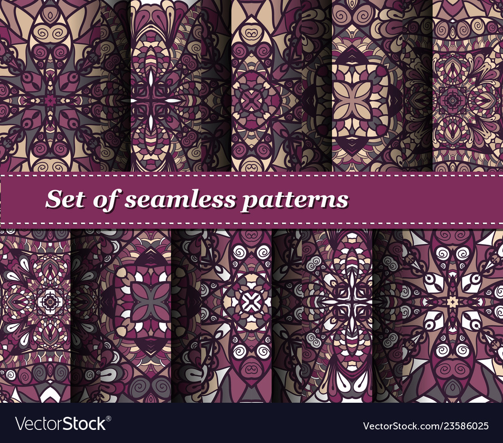 Set of seamless abstract pattern Vector Image Set of seamless abstract pattern