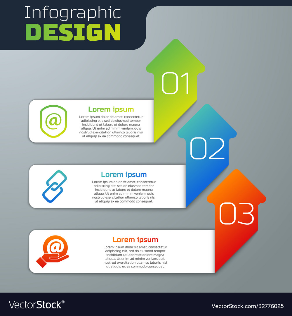 Set shield with mail and e-mail chain link vector image Set shield with mail and e-mail chain link