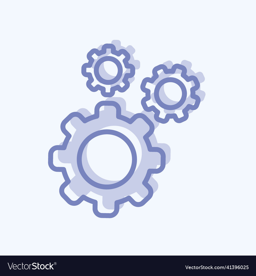 Setting icon in trendy two tone style isolated