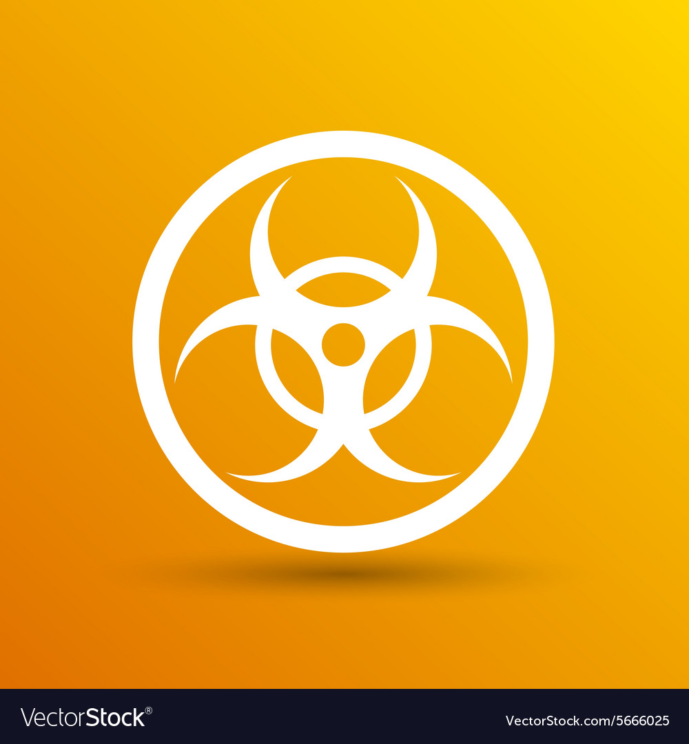 Sign radiation icon caution nuclear atom