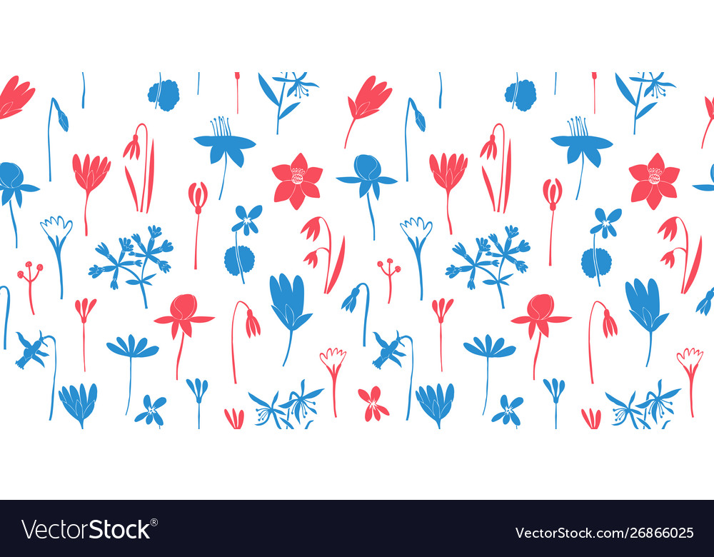 Spring flowers colour seamless pattern Royalty Free Vector