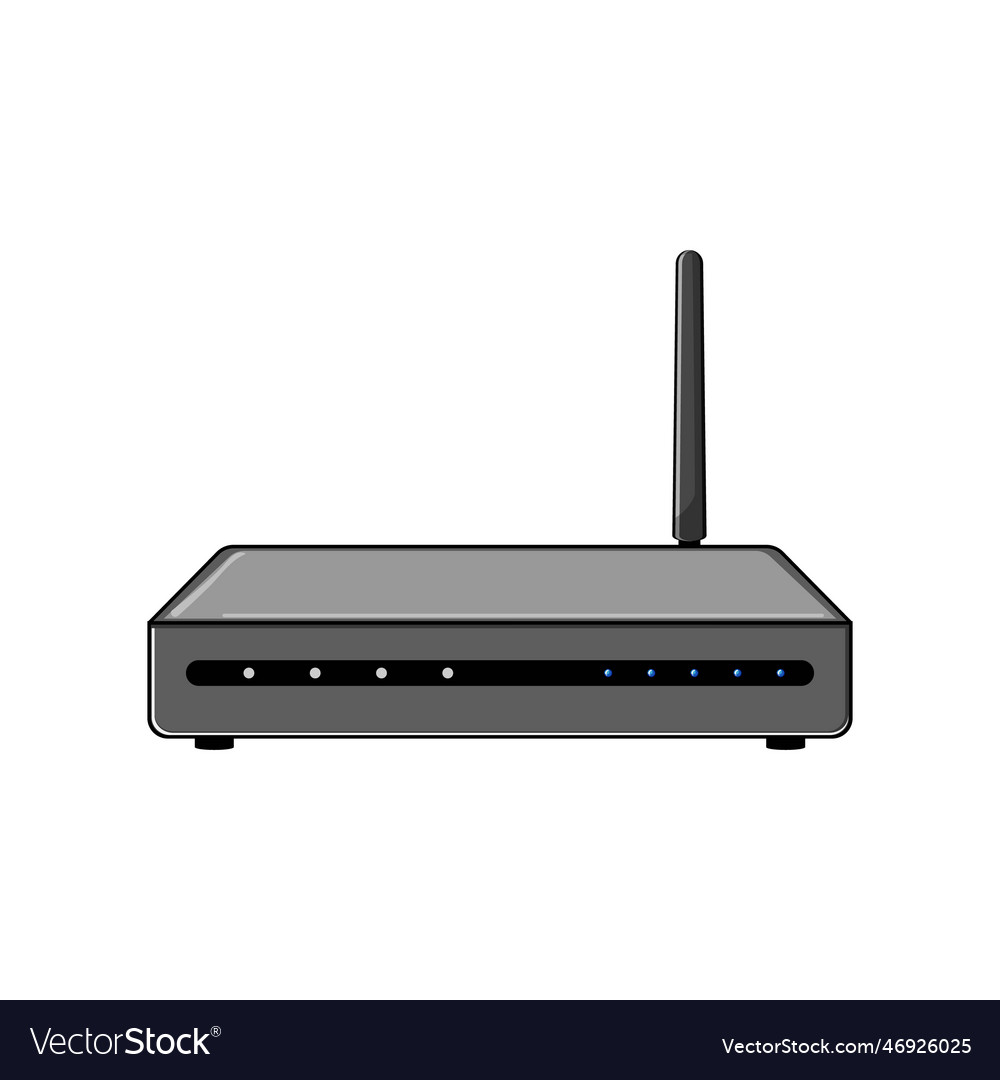 Wireless dsl modem cartoon Royalty Free Vector Image