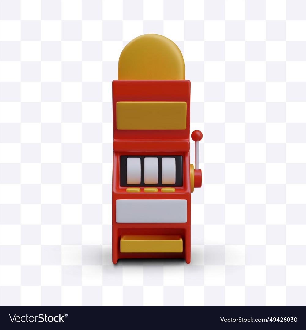3d slot machine with empty display mockup vector image 3d slot machine with empty display mockup