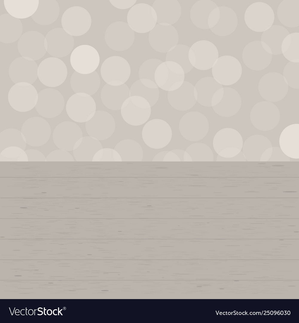 Abstract empty wooden table with bokeh background vector image Abstract empty wooden table with bokeh background