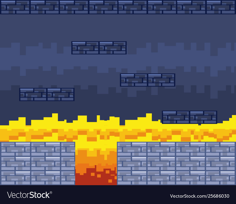 Arcade game world and pixel scene design