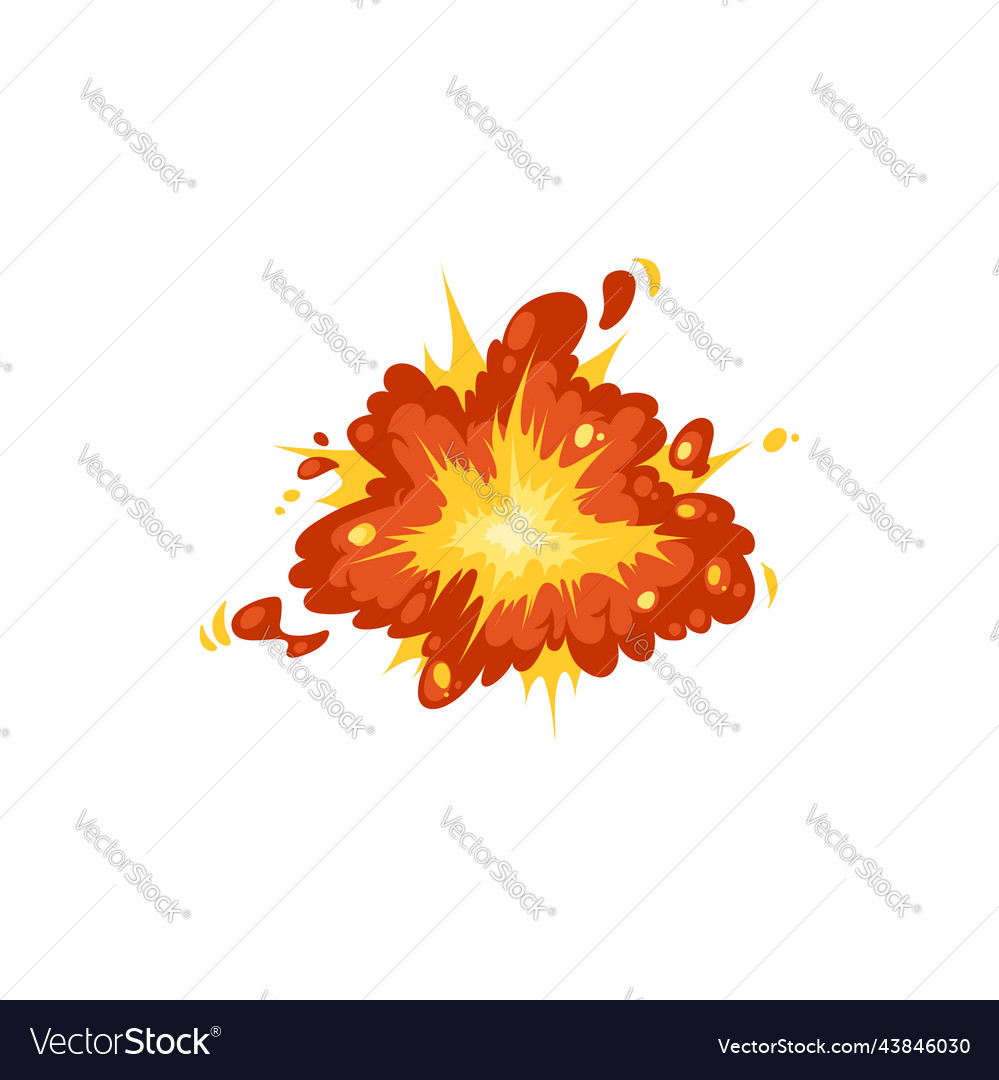 Burst sign bomb explosion isolated fiery boom bang