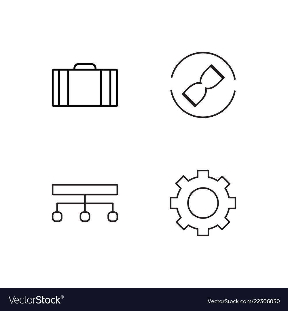 Business simple outlined icons set