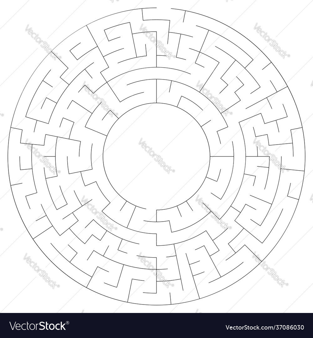 Circular maze labyrinth puzzle game riddle Vector Image