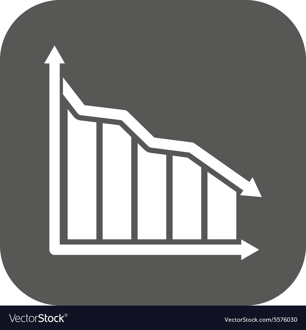 Graph down icon chart below and loss