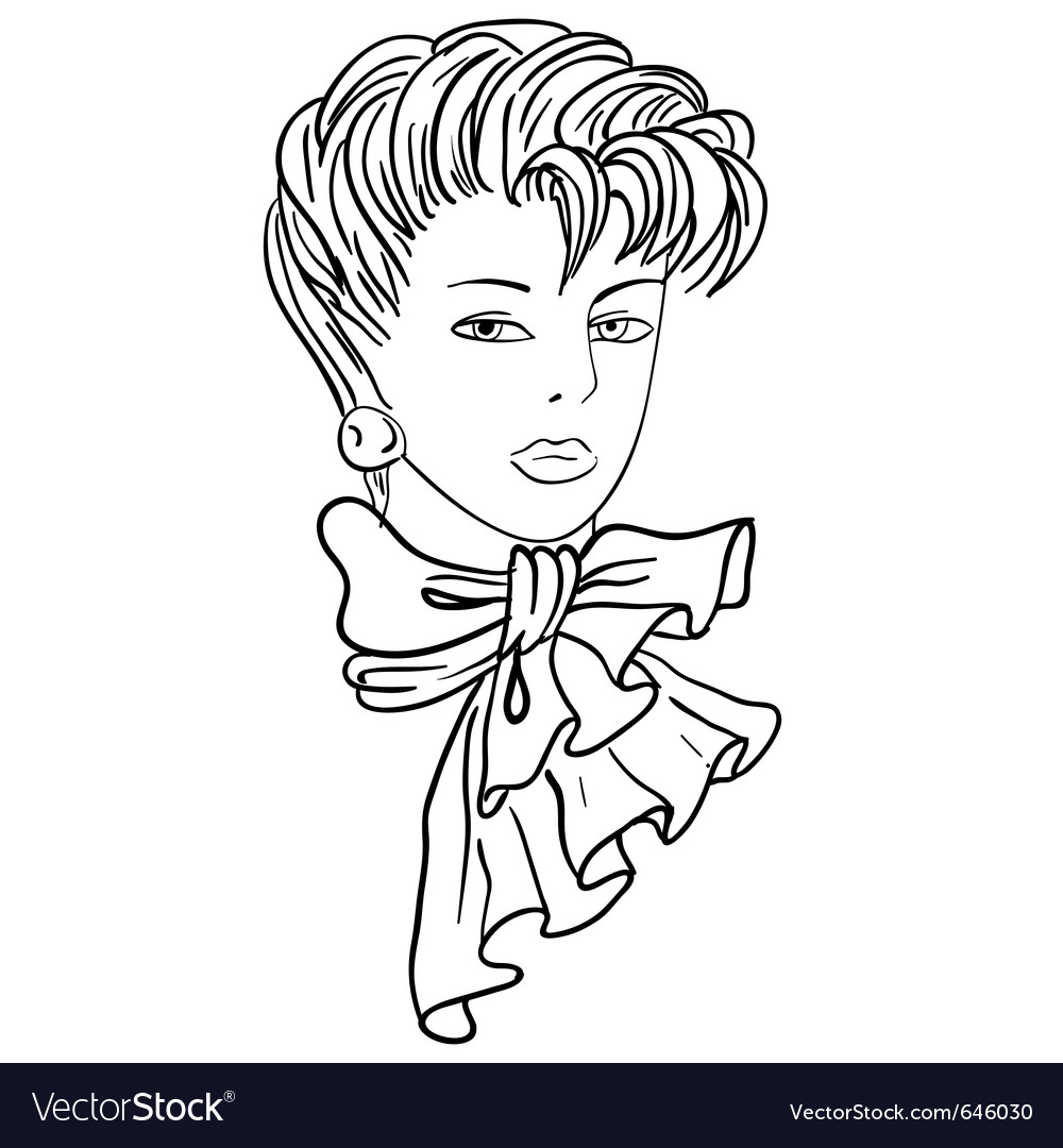 hand drawn fashion model womans face royalty free vector