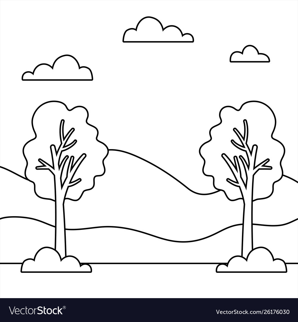 Isolated abstract and season trees design Vector Image