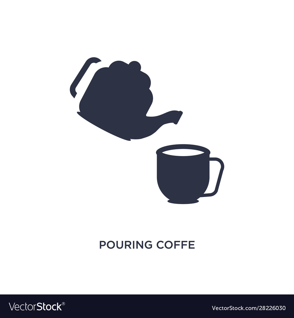 Pouring coffee on white background simple Vector Image