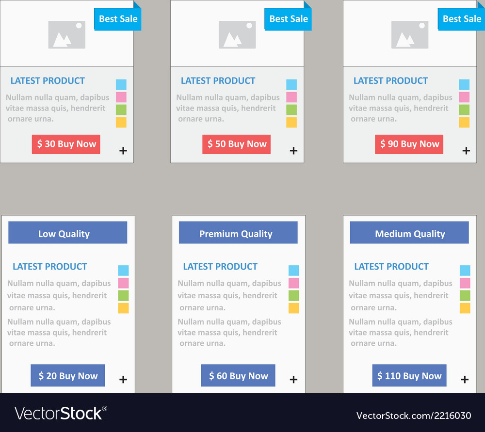 Pricing table