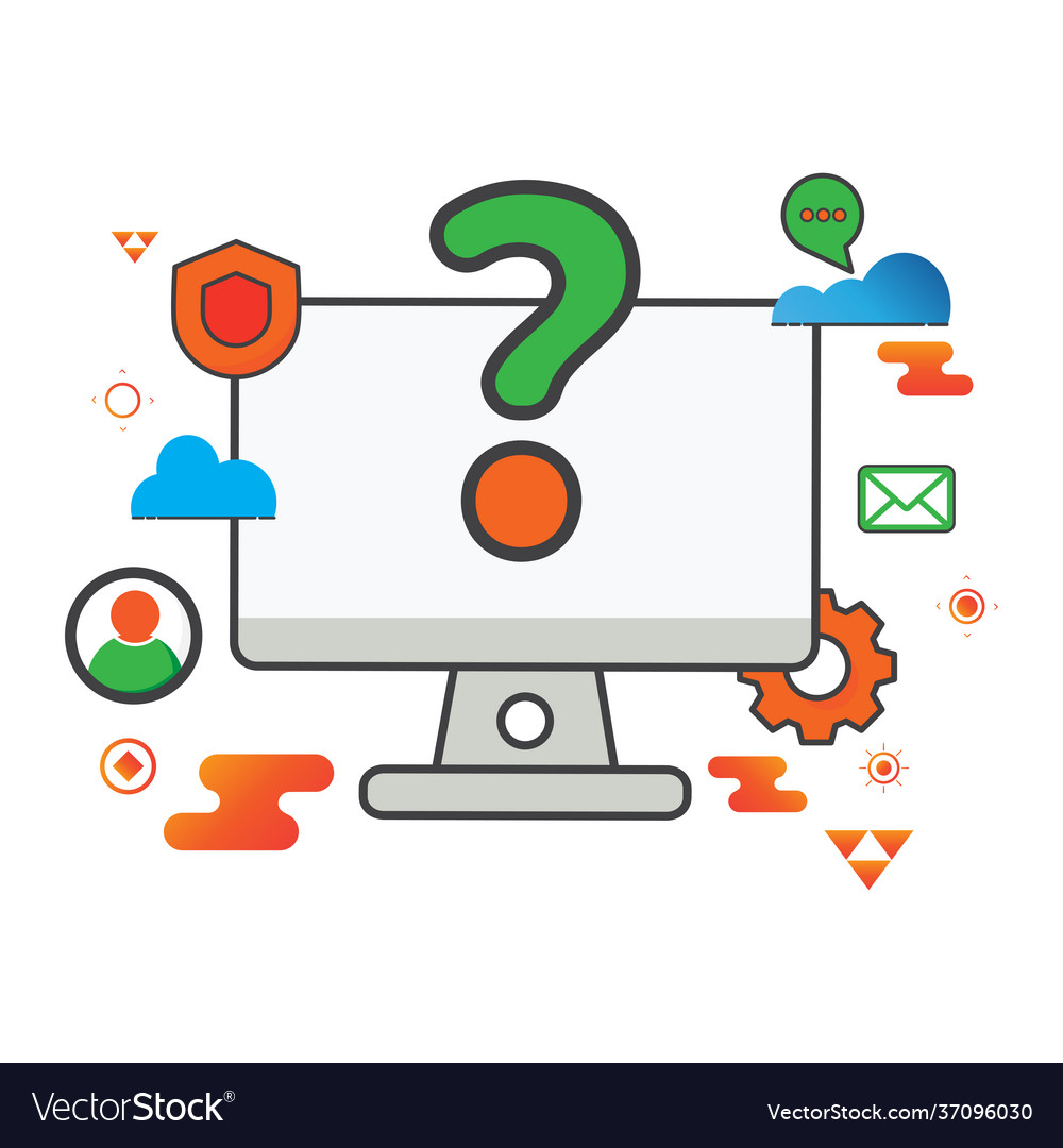 Question computer flat can use for icon design vector image Question computer flat can use for icon design