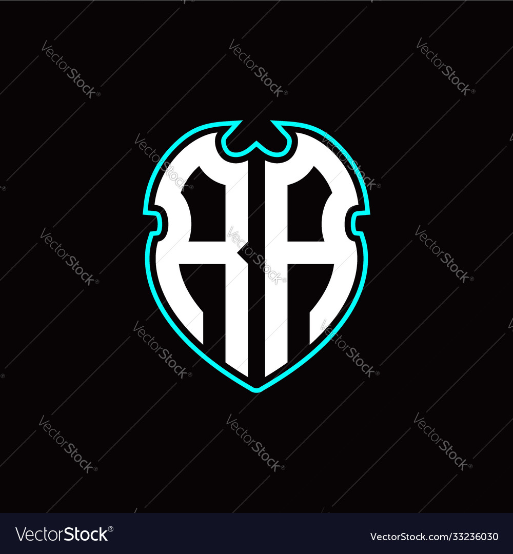 R a initial logo design with shield shape