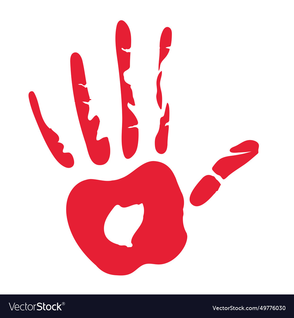 Red hand day symbol Royalty Free Vector Image - VectorStock