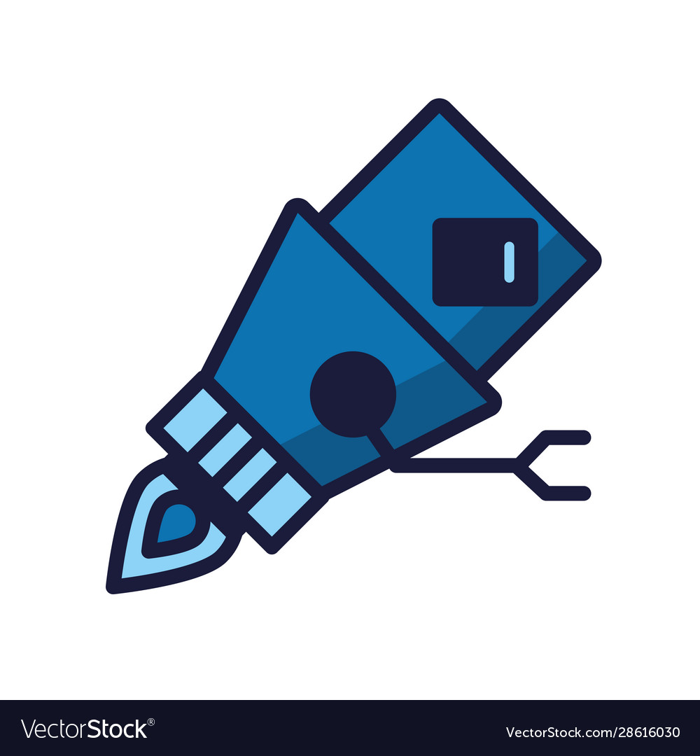 Robot floating cyborg isolated icon Vector Image Robot floating cyborg isolated icon