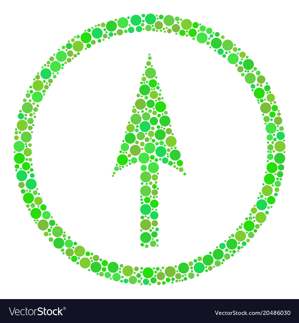 Sharp rounded arrow composition of circles