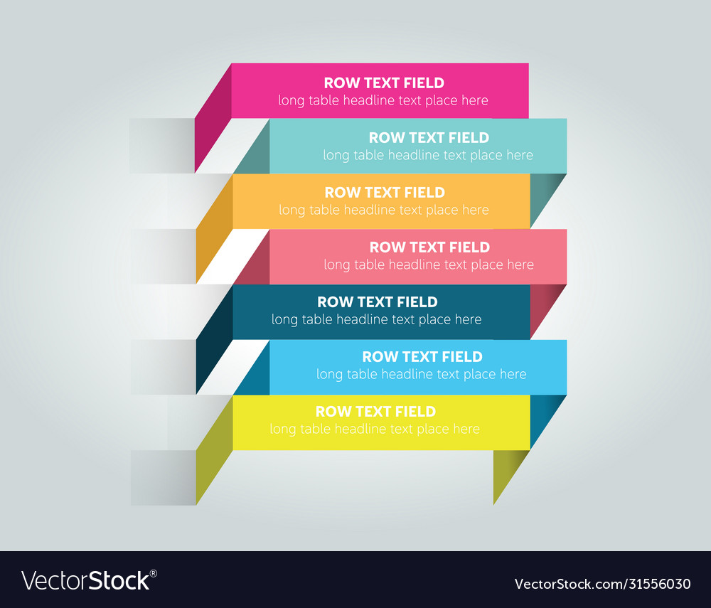 Table schedule design template with 7 row banner Vector Image