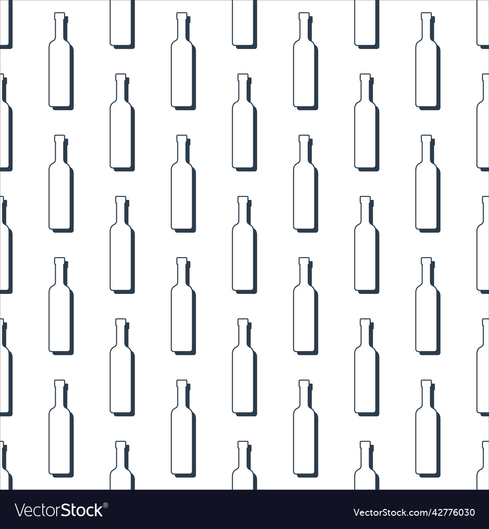 Vodka bottles seamless pattern line art style