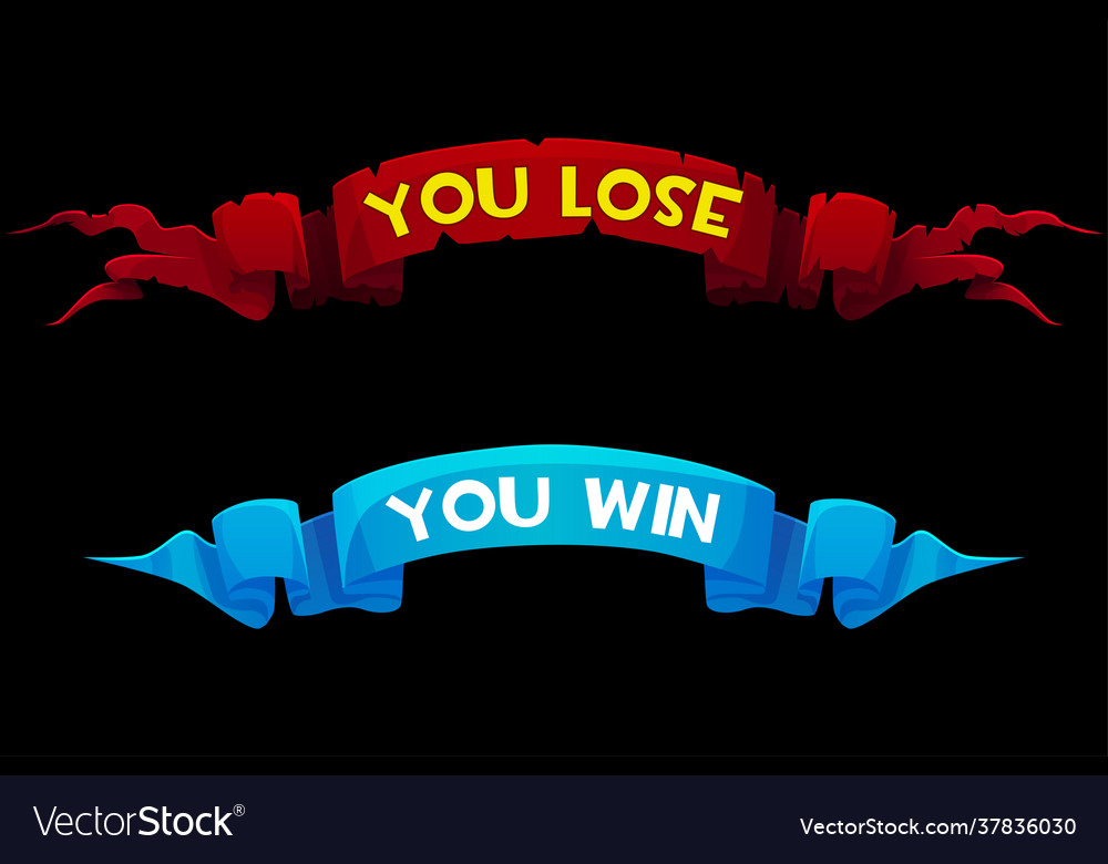 Win or lose. Надпись you lose для игры