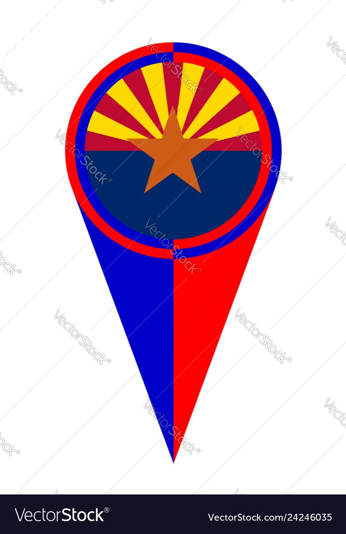 Arizona Map Pointer Flag Icon