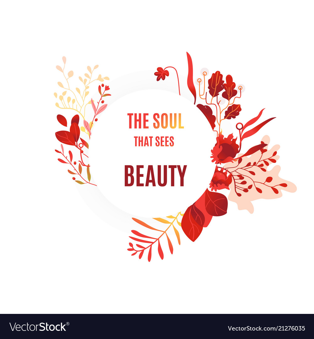Autumn Floral Frame - Red & Orange